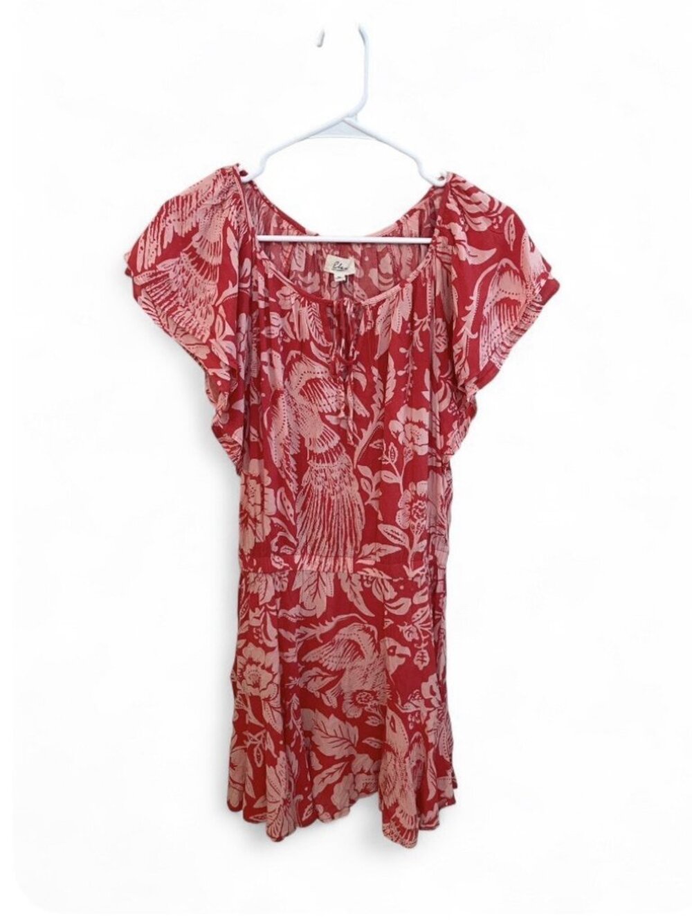 NWOT Elan Dress Mini Drop Waist Summer Girly Ruffle Tropical Vacation Resort, M